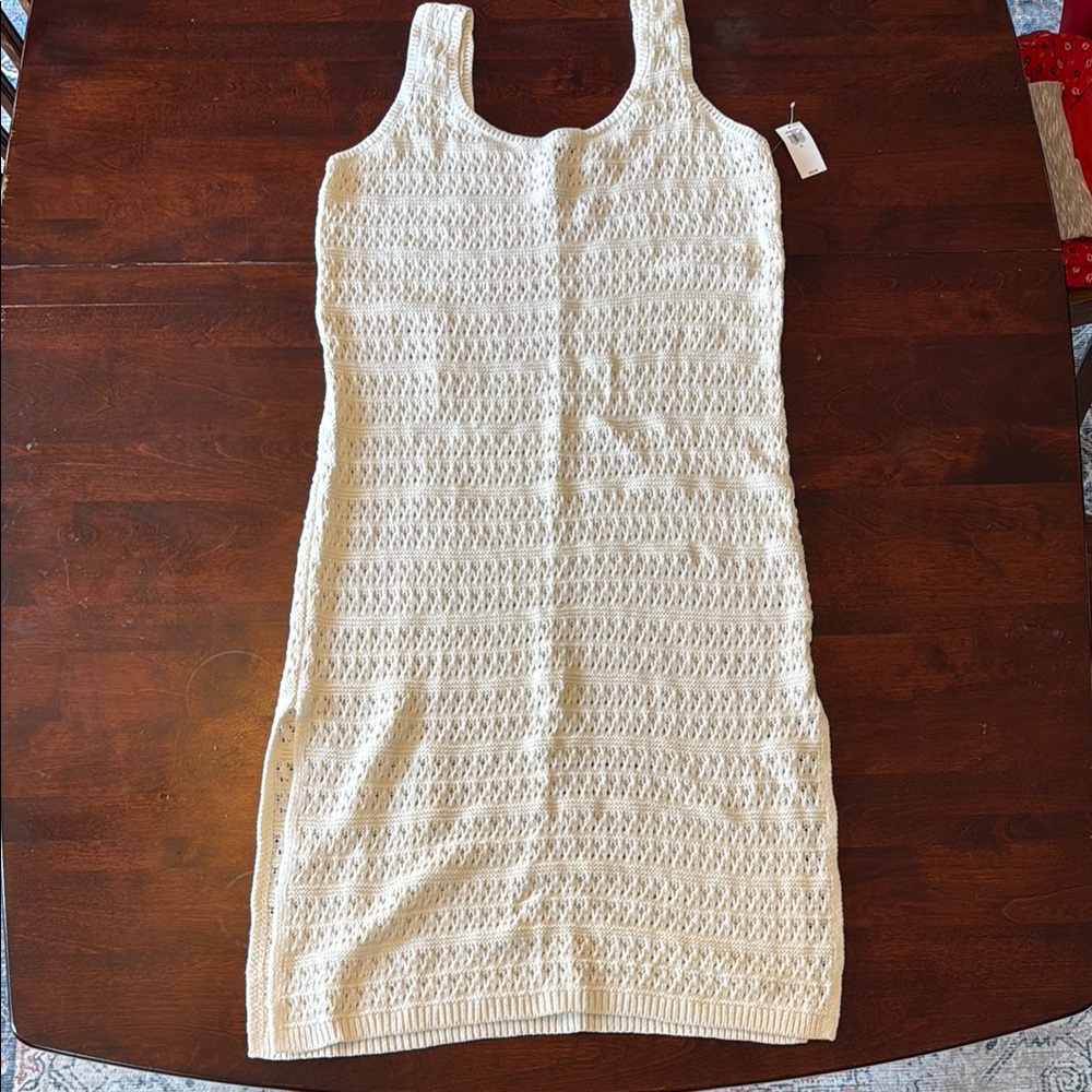 Old Navy Cream Sheath Midi Dress